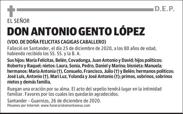 DON ANTONIO GENTO LÓPEZ
