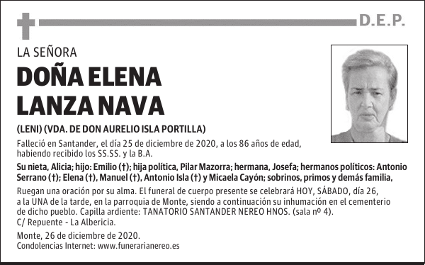 DOÑA ELENA LANZA NAVA