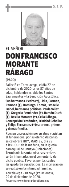 DON FRANCISCO MORANTE RÁBAGO