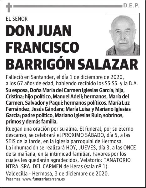 DON JUAN FRANCISCO BARRIGÓN SALAZAR