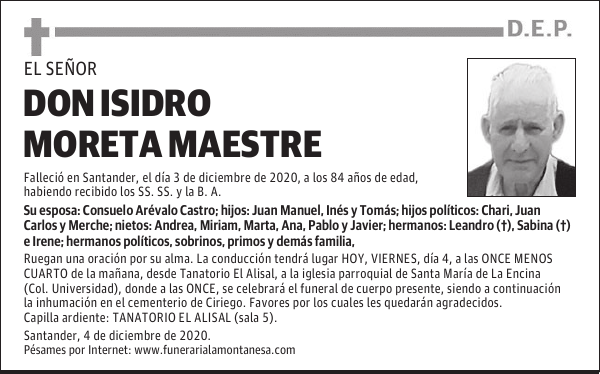 DON ISIDRO MORETA MAESTRE
