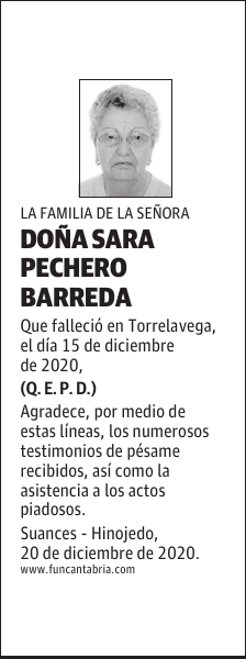 DOÑA SARA PECHERO BARREDA