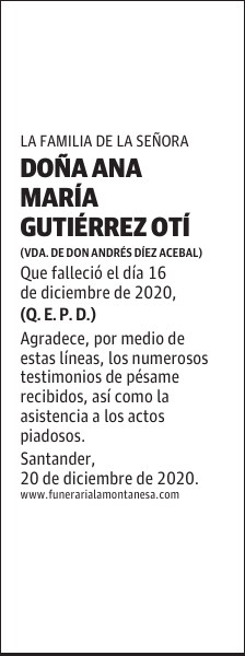 DOÑA ANA MARÍA GUTIÉRREZ OTÍ