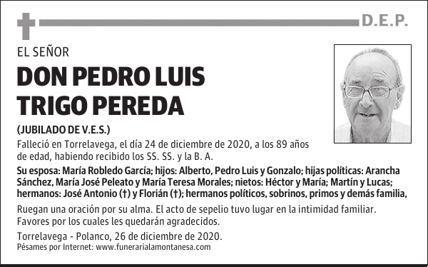 DON PEDRO LUIS TRIGO PEREDA