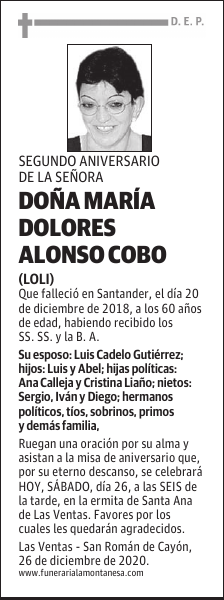 DOÑA MARÍA DOLORES ALONSO COBO