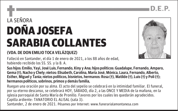 DOÑA JOSEFA SARABIA COLLANTES