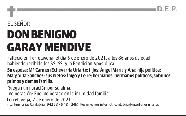 DON BENIGNO GARAY MENDIVE