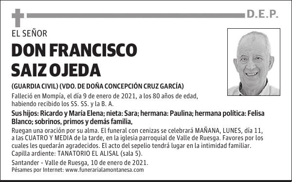 DON FRANCISCO SAIZ OJEDA