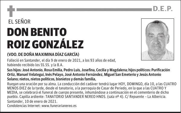 DON BENITO ROIZ GONZÁLEZ