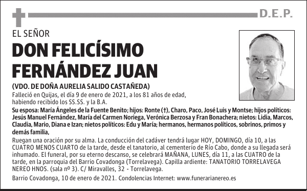 DON FELICÍSIMO FERNÁNDEZ JUAN