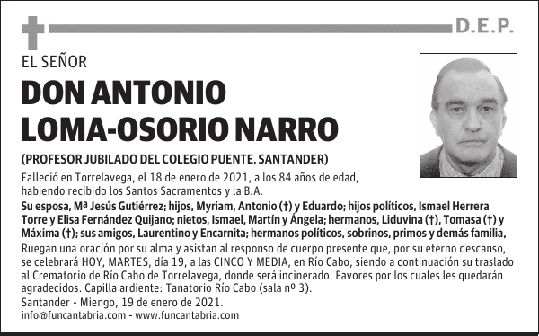 DON ANTONIO LOMA-OSORIO NARRO