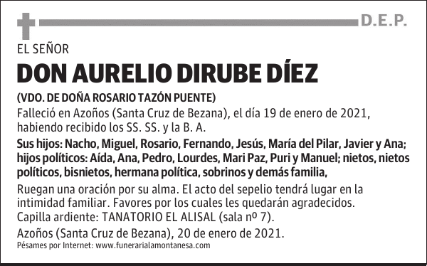 DON AURELIO DIRUBE DÍEZ