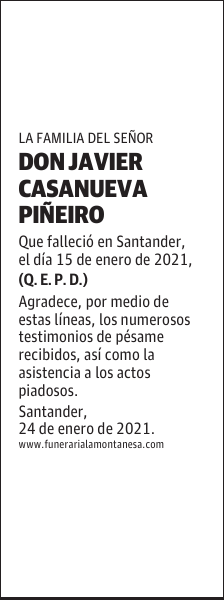 DON JAVIER CASANUEVA PIÑEIRO