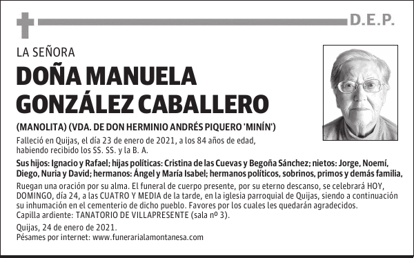 DOÑA MANUELA GONZÁLEZ CABALLERO