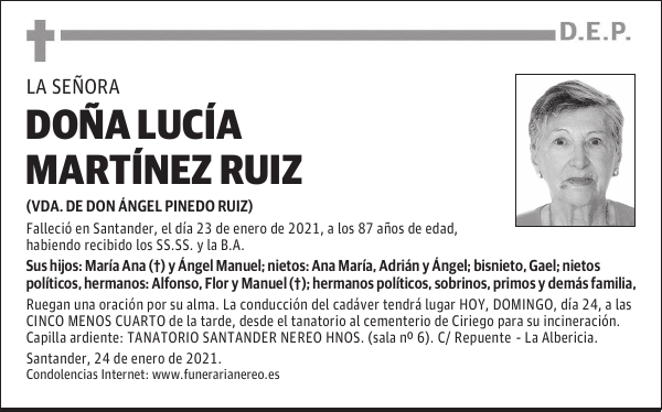 DOÑA LUCÍA MARTÍNEZ RUIZ