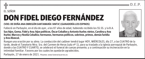 DON FIDEL DIEGO FERNÁNDEZ