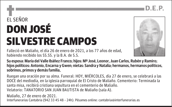 DON JOSÉ SILVESTRE CAMPOS