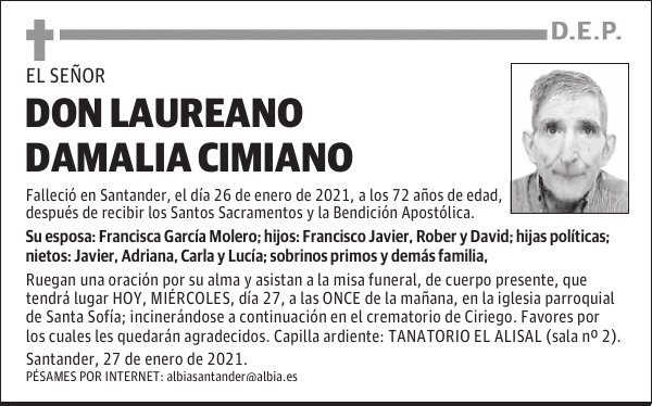 DON LAUREANO DAMALIA CIMIANO
