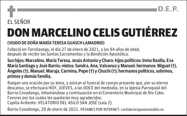 DON MARCELINO CELIS GUTIÉRREZ