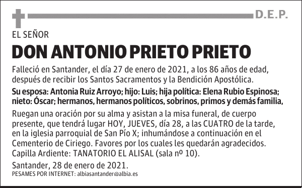 DON ANTONIO PRIETO PRIETO
