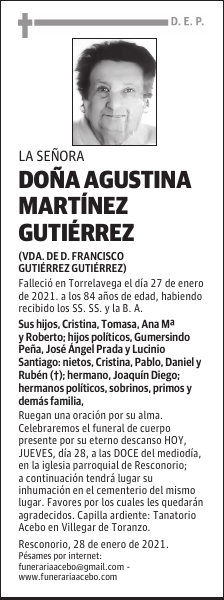 Doña Agustina Martínez Gutiérrez