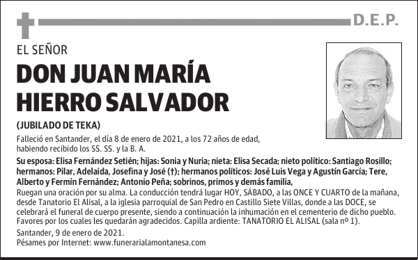 DON JUAN MARÍA HIERRO SALVADOR