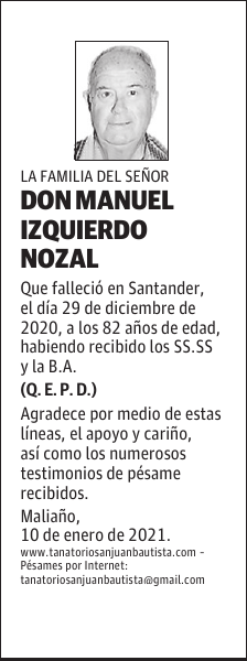 DON MANUEL IZQUIERDO NOZAL