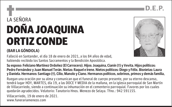 DOÑA JOAQUINA ORTIZ CONDE