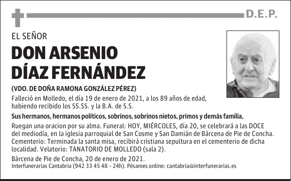 DON ARSENIO DÍAZ FERNÁNDEZ