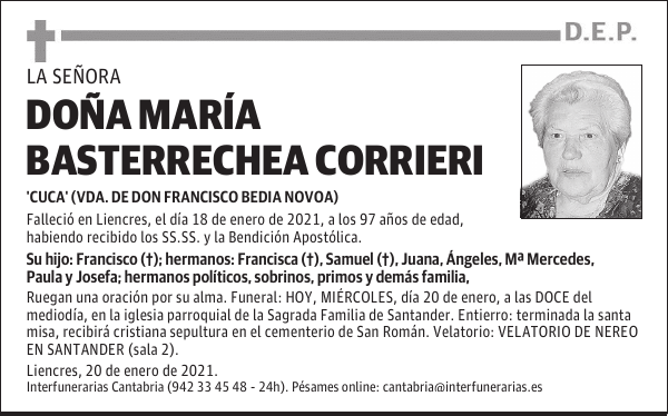 DOÑA MARÍA BASTERRECHEA CORRIERI