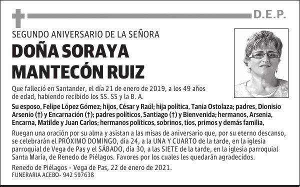 Dña. Soraya Mantecón Ruiz