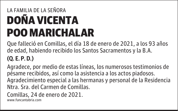 DOÑA VICENTA POO MARICHALAR
