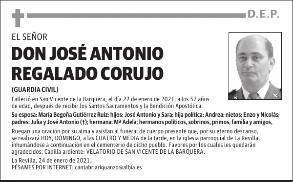 DON JOSÉ ANTONIO REGALADO CORUJO