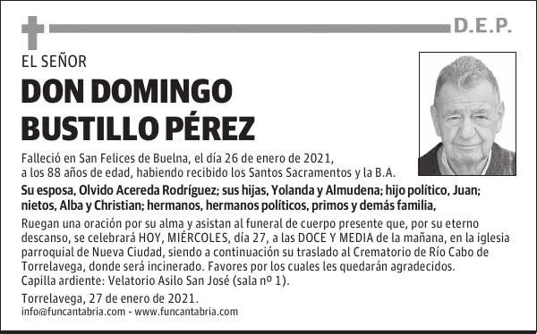 DON DOMINGO BUSTILLO PÉREZ