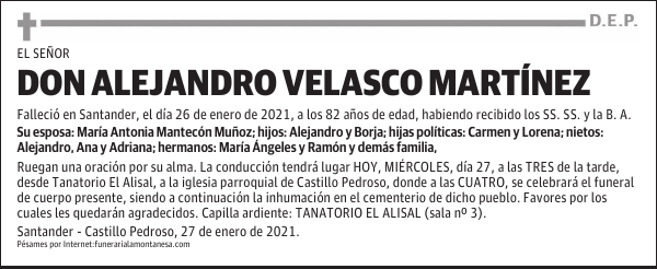 DON ALEJANDRO VELASCO MARTÍNEZ