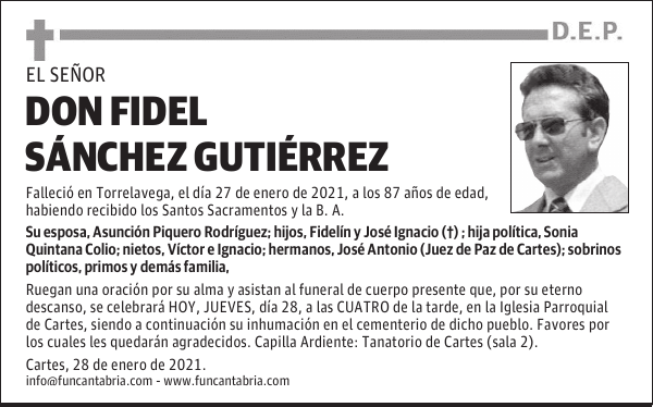 DON FIDEL SÁNCHEZ GUTIÉRREZ