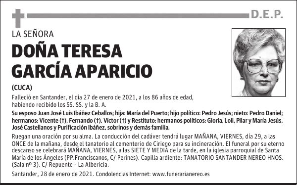 DOÑA TERESA GARCÍA APARICIO