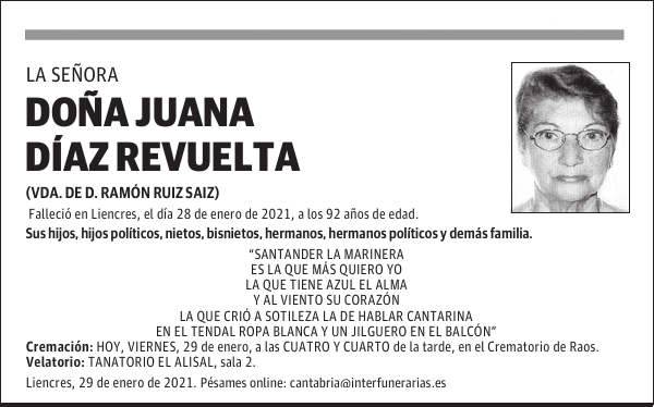 DOÑA JUANA DÍAZ REVUELTA