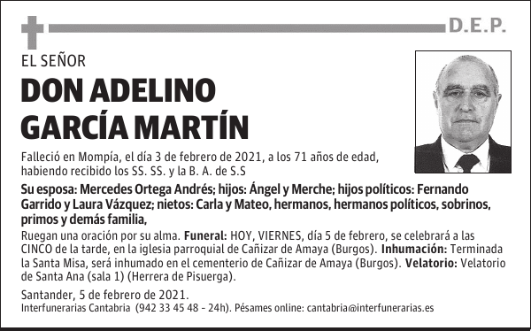 D. ADELINO GARCÍA MARTÍN