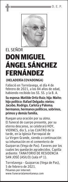 DON MIGUEL ÁNGEL SÁNCHEZ FERNÁNDEZ