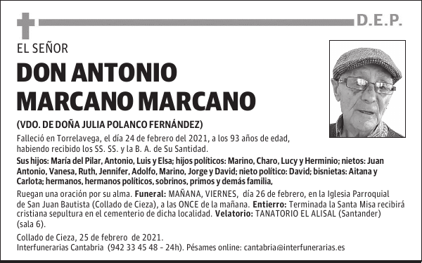 DON ANTONIO MARCANO MARCANO
