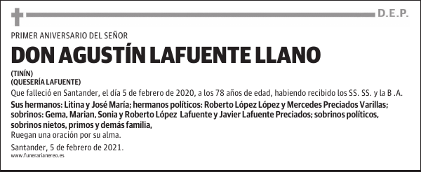 DON AGUSTÍN LAFUENTE LLANO
