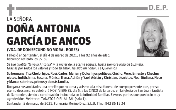DOÑA ANTONIA GARCÍA DE ANCOS