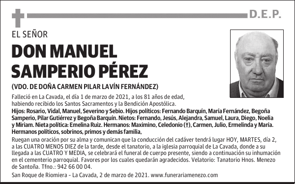 DON MANUEL SAMPERIO PÉREZ