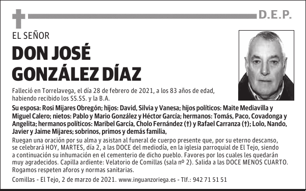 DON JOSÉ GONZÁLEZ DÍAZ
