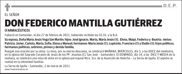 DON FEDERICO MANTILLA GUTIÉRREZ