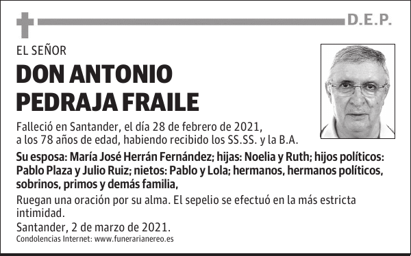 DON ANTONIO PEDRAJA FRAILE