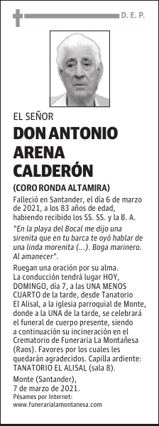 DON ANTONIO ARENA CALDERÓN