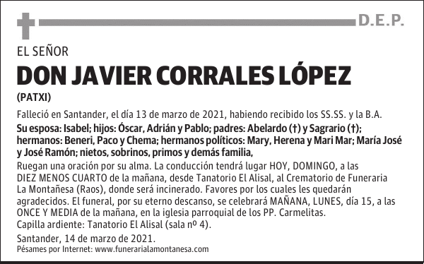 DON JAVIER CORRALES LÓPEZ