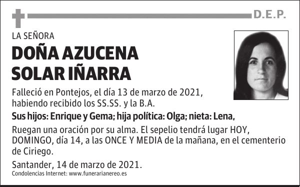 DOÑA AZUCENA SOLAR IÑARRA